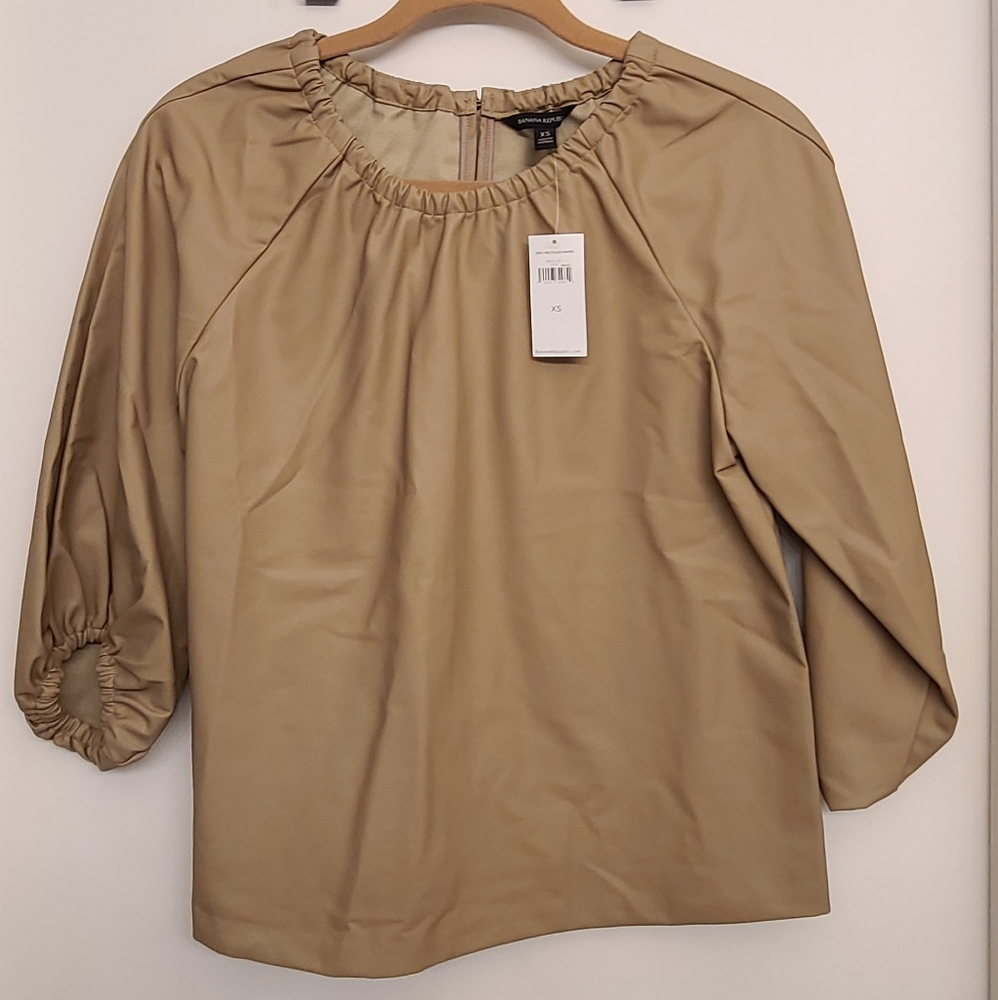 NWT Banana Republic vegan leather top